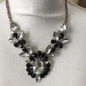 Black, Gold, and Clear rhinestone necklace